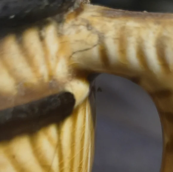 Japan Vintage Ceramic Barrel Toothpick Holder MCM Faux Wood Grain Brown Tan Mini - Picture 5 of 9